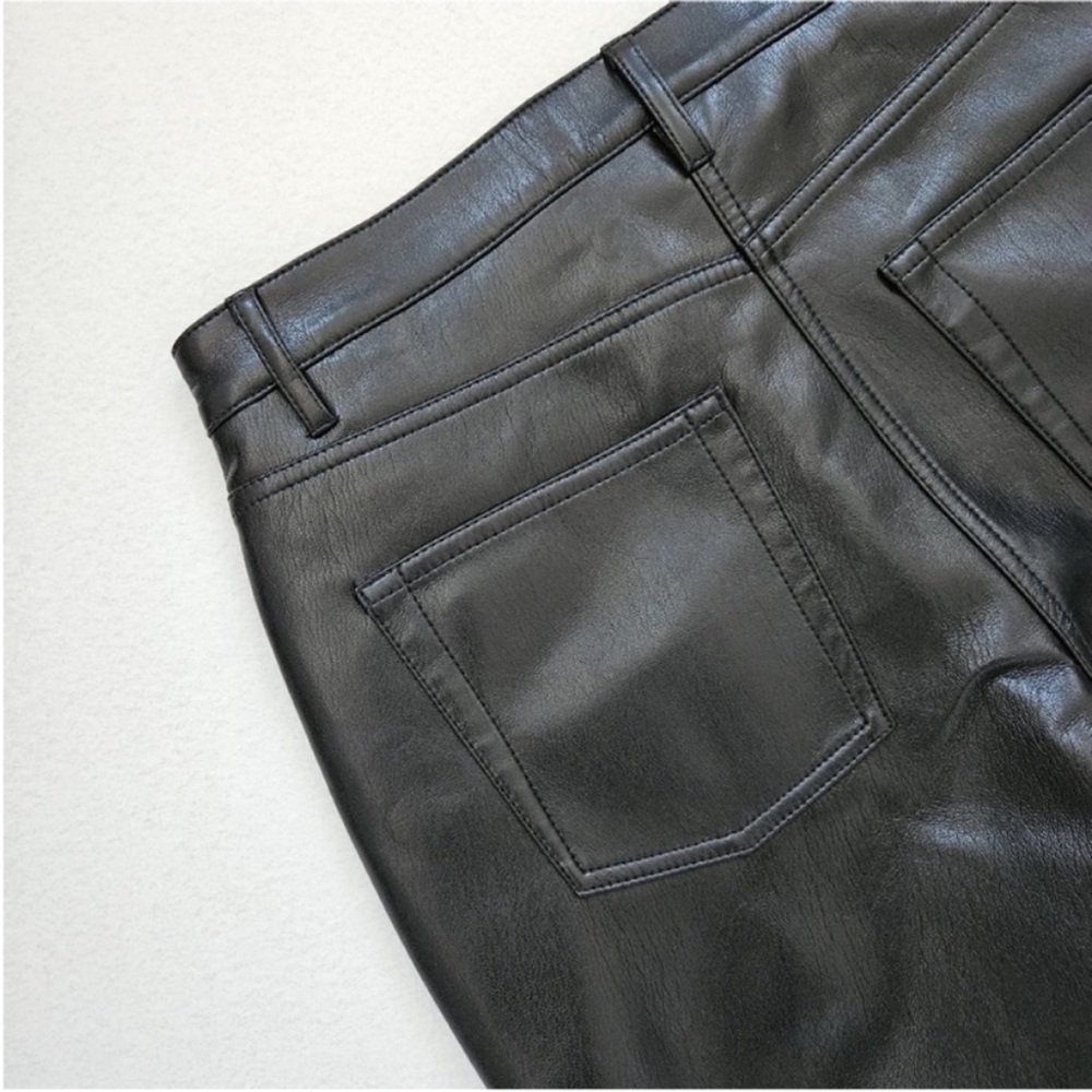 Wilfred Black Leather Cropped Flare Pants - Picture 7 of 14